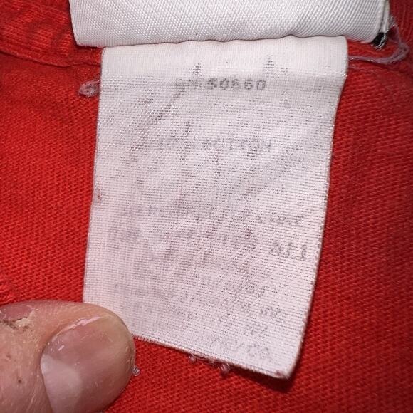 Disney Goofy T-shirt Adult Size OSFA Red Embroidered Cut Hem Single Stitch VTG - Picture 10 of 15